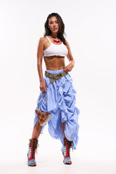COASTING STRIPE RUCHED SKIRT