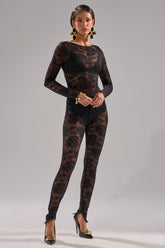 FROM DAY TO NIGHT LACE JUMPSUIT IN BLACK