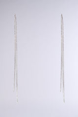 DRIP SEASON LONG DANGLE RHINESTONE EARRING
