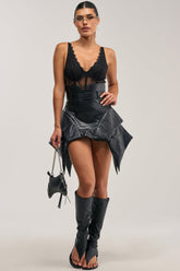 DRESSED TO IMPRESS FAUX LEATHER MINI SKIRT
