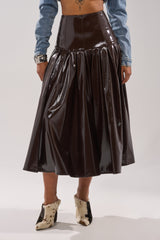 BABY GIRL FAUX LEATHER MAXI SKIRT
