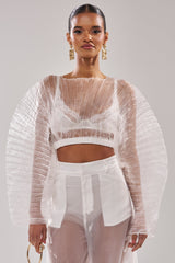 VACATION MODE PLEATED BLOUSE