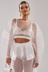 VACATION MODE PLEATED BLOUSE