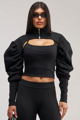 SCARLETT RUCHED SLEEVE BOLERO