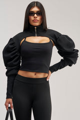 SCARLETT RUCHED SLEEVE BOLERO