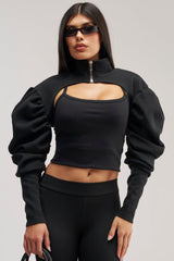 SCARLETT RUCHED SLEEVE BOLERO