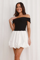 Oceanfront Off Shoulder Mini Dress Black
