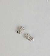 Sweet Bloom Cubic Zirconia Flower Stud Earrings