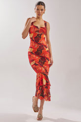 BELONG IN A MUSEUM RED MAXI DRESS