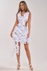 CRAZIER THAN YOUR EX FLOCKED MINI DRESS