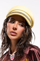 BUTTER ME UP PU BRIM HAT