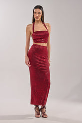 FALLING IN LOVE RHINESTONE MAXI SKIRT