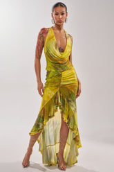 TELL ME MORE HIGH LOW SKIRT IN YELLOW