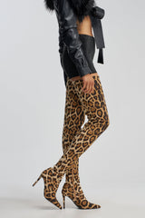 AZALEA WANG AVENOIR LEOPARD THIGH HIGH STILETTO BOOT