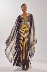 SHEER OPULENCE CUTOUT MAXI DRESS