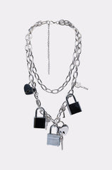 HEART ON LOCK CHAIN NECKLACE