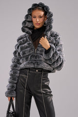 POPCORN FAUX FUR IN GREY