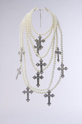 PROTECTED LAYERED CROSS NECKLACE