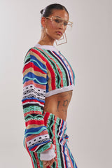 FEELING THE VIBES CROP SWEATER