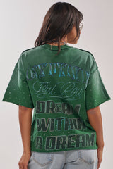 FIRST ROW INTERSTELLAR RHINESTONE FRENCH TERRY TEE