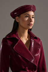 LIQUID VELVET BERET IN BURGUNDY
