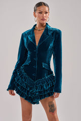 SHE'S ROYALTY VELVET ROMPER
