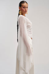 CELESTE CUTOUT DRAPE TOP IN WHITE