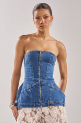 UPSIDE DOWN DENIM CORSET