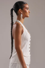 NEW YEARS QUEEN VEST IN WHITE