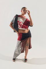 SCHOOL SPIRIT REWORKED MIDI SKIRT