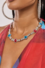 TOO TURNT RED AND BLUE NECKLACE