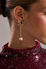 TIE WITH A BOW EARRING