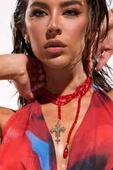 TRIPPIE CROSS NECKLACE