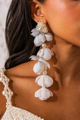 LETS BLOOM DANGLE EARRING IN WHITE