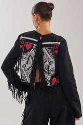 PLAYING CARDS CROP SWEATSHIRT