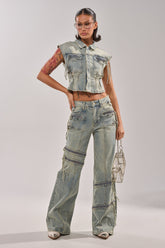 COMEBACK ERA WIDE LEG DENIM JEANS
