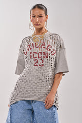 DISTRESSED FOR LIFE OVERSIZED TEE