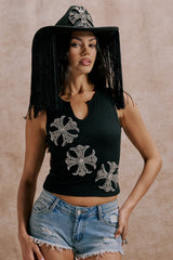 COLD HEARTED RHINESTONE TANK
