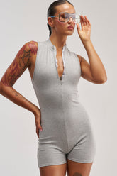 EFFORTLESS ICON ZIP UP KNIT ROMPER