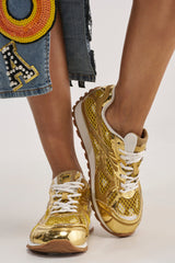 AKIRA GOLD LENIYA GOLD SNEAKER