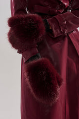 ALAIA FAUX FUR MITTENS