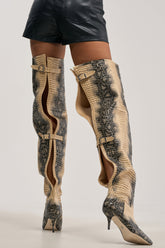 AZALEA WANG MOONREEL SNAKE THIGH HIGH BOOT