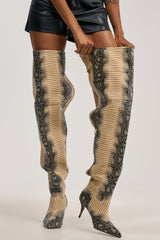 AZALEA WANG MOONREEL SNAKE THIGH HIGH BOOT