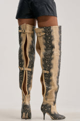 AZALEA WANG MOONREEL SNAKE THIGH HIGH BOOT