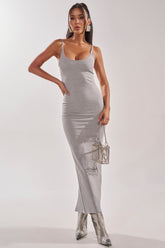 REYNA MAXI BODYCON DRESS IN GREY