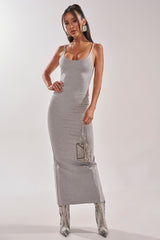 REYNA MAXI BODYCON DRESS IN GREY