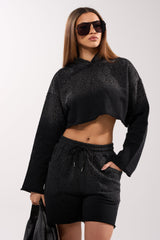 SPARKLE AND SHINE MINERAL WASHED CROPPED HOODIE