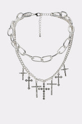 CROSS MY HEART SILVER NECKLACE