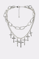 CROSS MY HEART SILVER NECKLACE