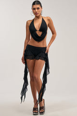 FESTIVAL QUEEN MINI SKIRT IN BLACK